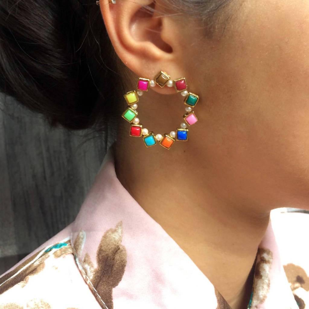 Buy Multicoloured Earrings for Women by MIZORRI Online | Ajio.com